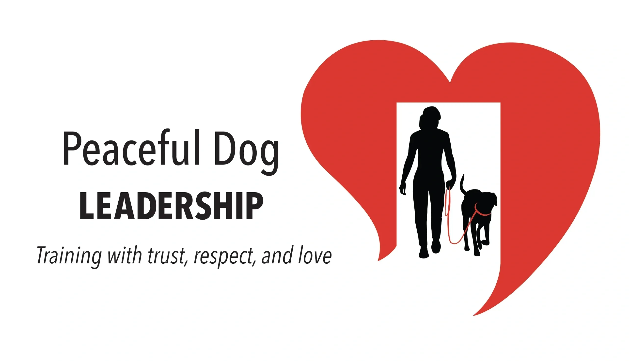 White Background Peaceful Dog Leadership logo.